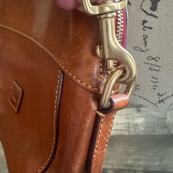 Dooney & Burke Florentine Brown Leather Crossbody Bag - Picture 9 of 12